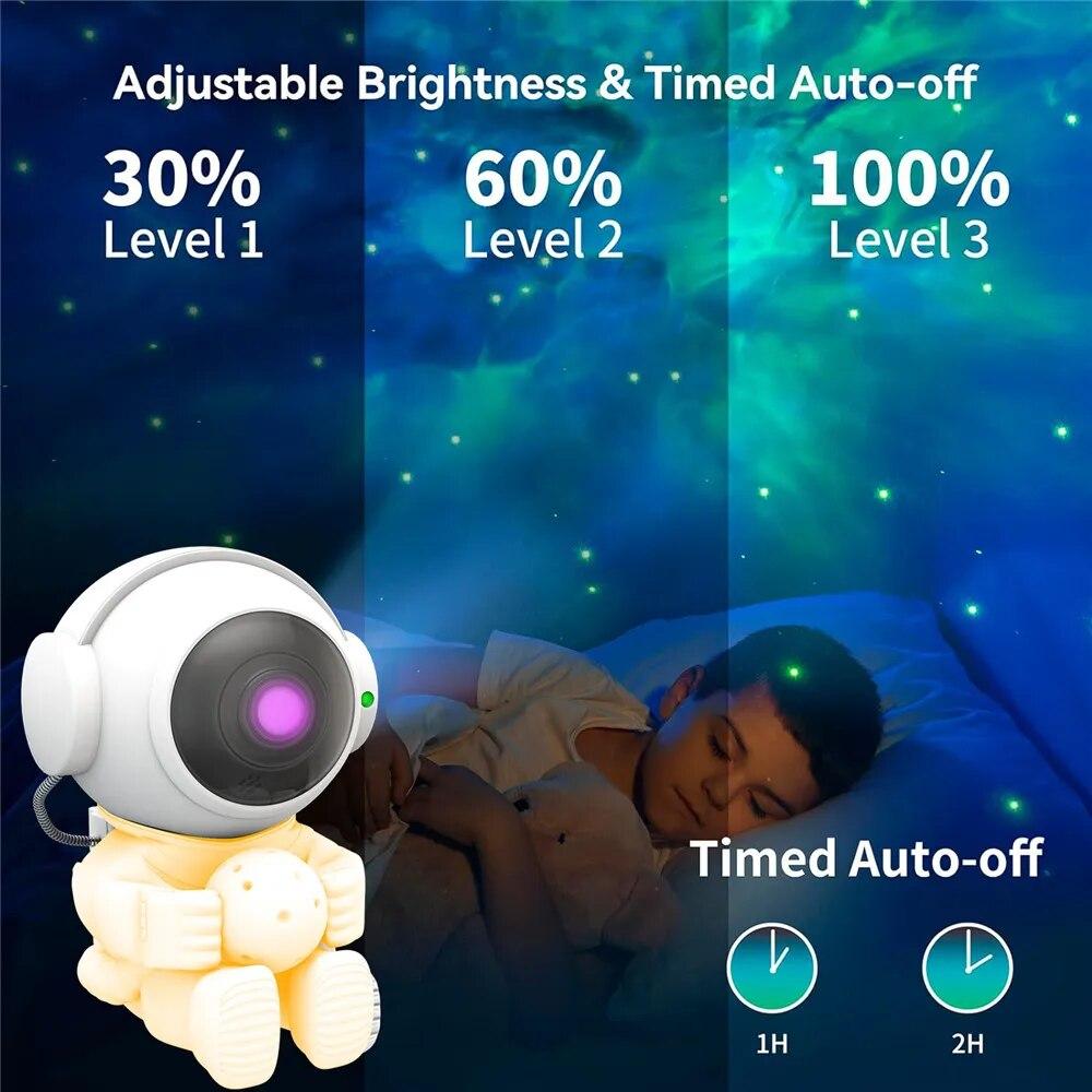2024 Latest Astronaut Projection Light Galaxy Projector Upgrade Starlight Nebula Desktop Decoration Light Atmospheric Light Moon