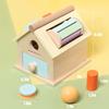 Wooden Toy House Teaching Aids Educational Early Childhood Education Hut Toys Pitching Coin Drawer Wooden Children'S Toys