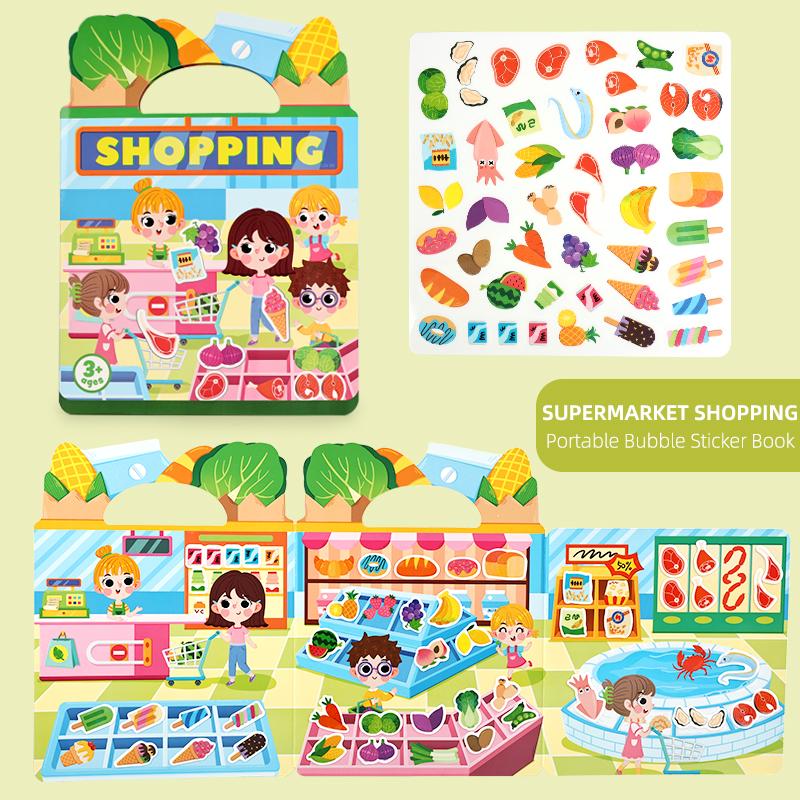 

Montessori Quiet Book Reusable Stickers Educational Toy For Kids - Baby Sorting Match Game For Logical Life Skills Development