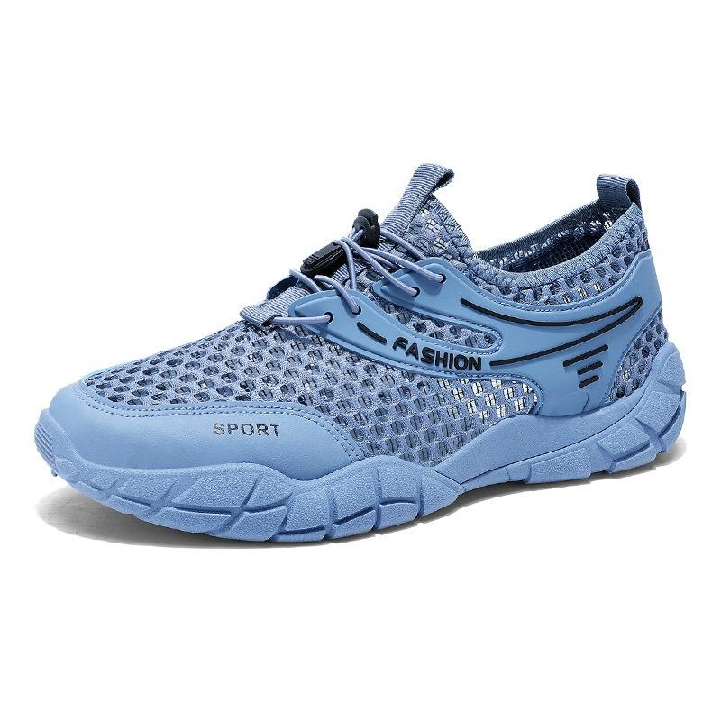 Men's shoes summer new breathable hollow mesh shoes men's trend versatile thick-soled fly-woven sports shoes casual hole shoes