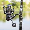 Fishing Rod Reel Combos with Carbon Telescopic Spinning Rod and 13+1BB Spinning Reel Rod Set