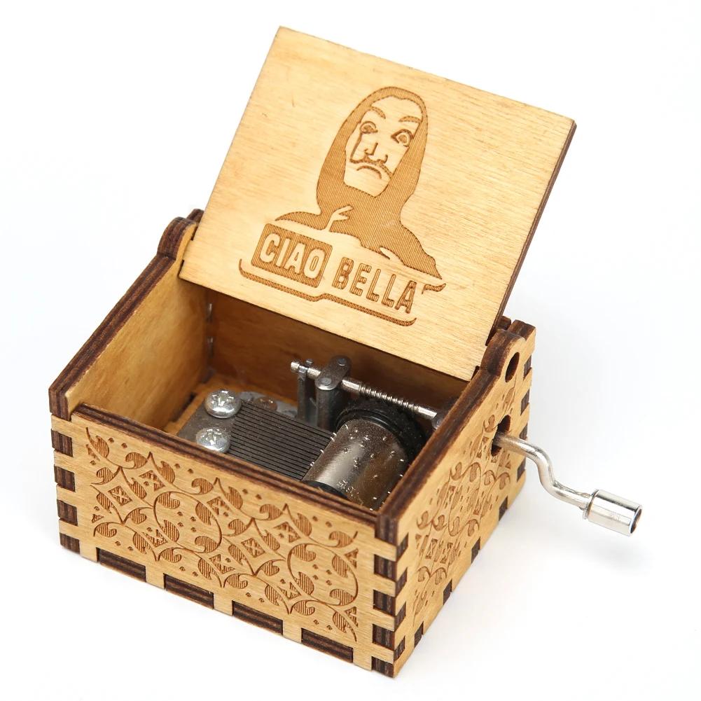 Wooden Hand Crank Music Box Bohemian Rhapsody Theme You Are My Sunshine Music Box Musica Theme Birthday Christmas Gift