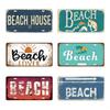 Summer Beach Retro Tin Sign Licenses Plate Plaque Metal Vintage Poster for Pub Bar Surf