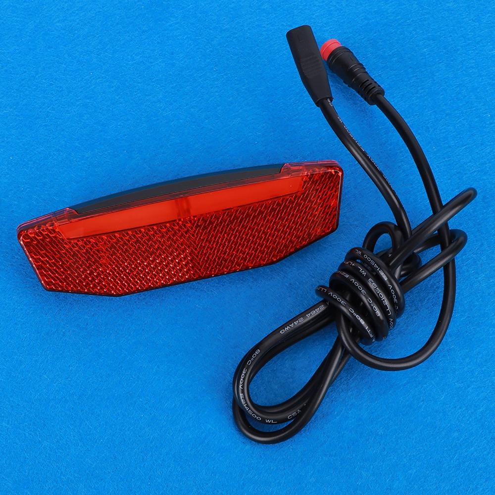 Red Ebike Rear Tail Light 6V-60V Voltage Riding LED Light Durable LED Warning Light  Electric Bike