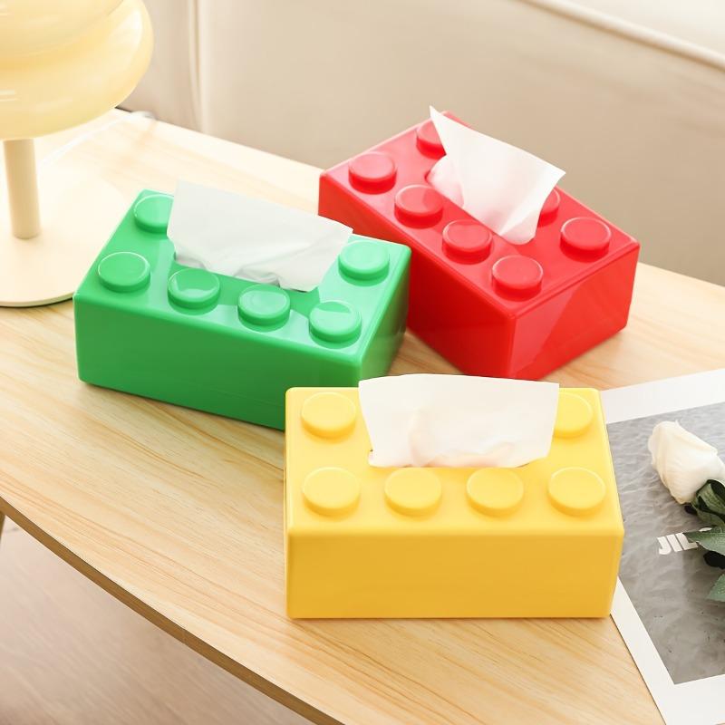 1pcs/set ABS Building Blocks Tissue Box Holder Multi-functional Stylish Home Decor for Living Room Coffee Table Organizer