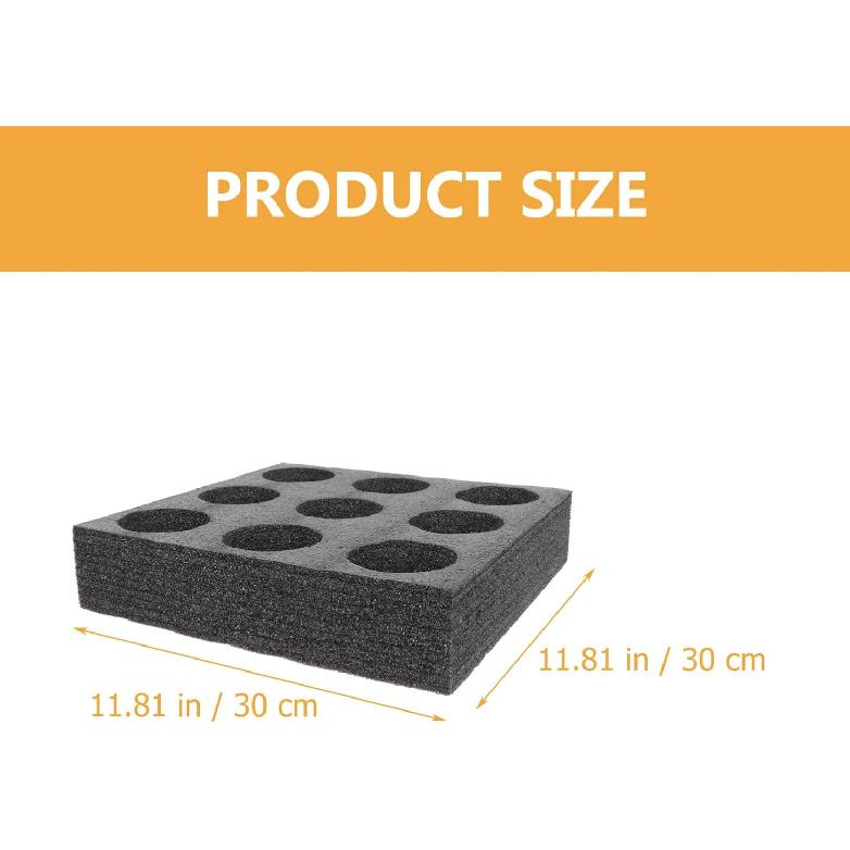 Angoily 2PCS Simple Black Foam Take Out Drink Carrier, 9 Cup Holder for Hot & Cold Drinks, Coffee, Milk Tea, Beverage