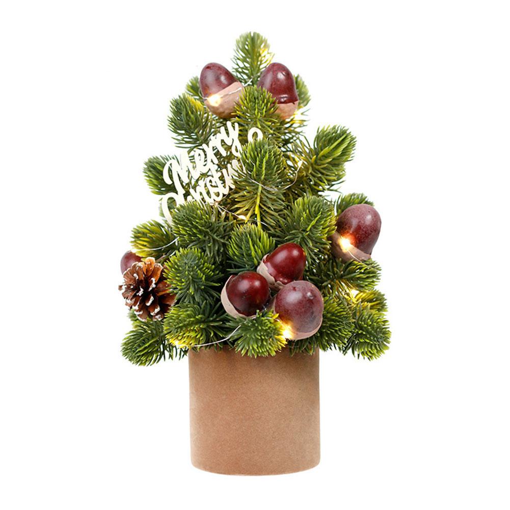 Mini Christmas Tree 21*32cm Artificial Mini Christmas Tree Holiday Indoor Fireplace Christmas Decoration DIY Christmas Kit темно-коричневого