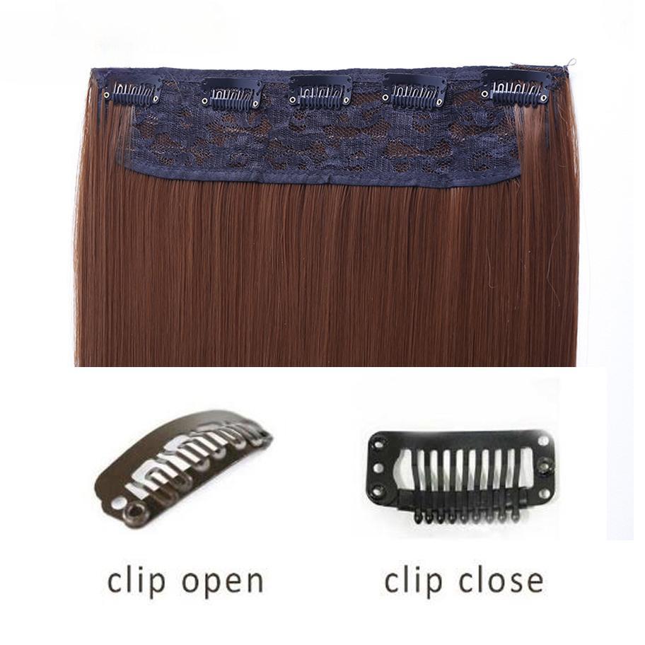 Super długie 100 cm 5 klipsów do przedłużania włosów 4 rozmiar czarne brązowe żaroodporne syntetyczne treski dla kobiet