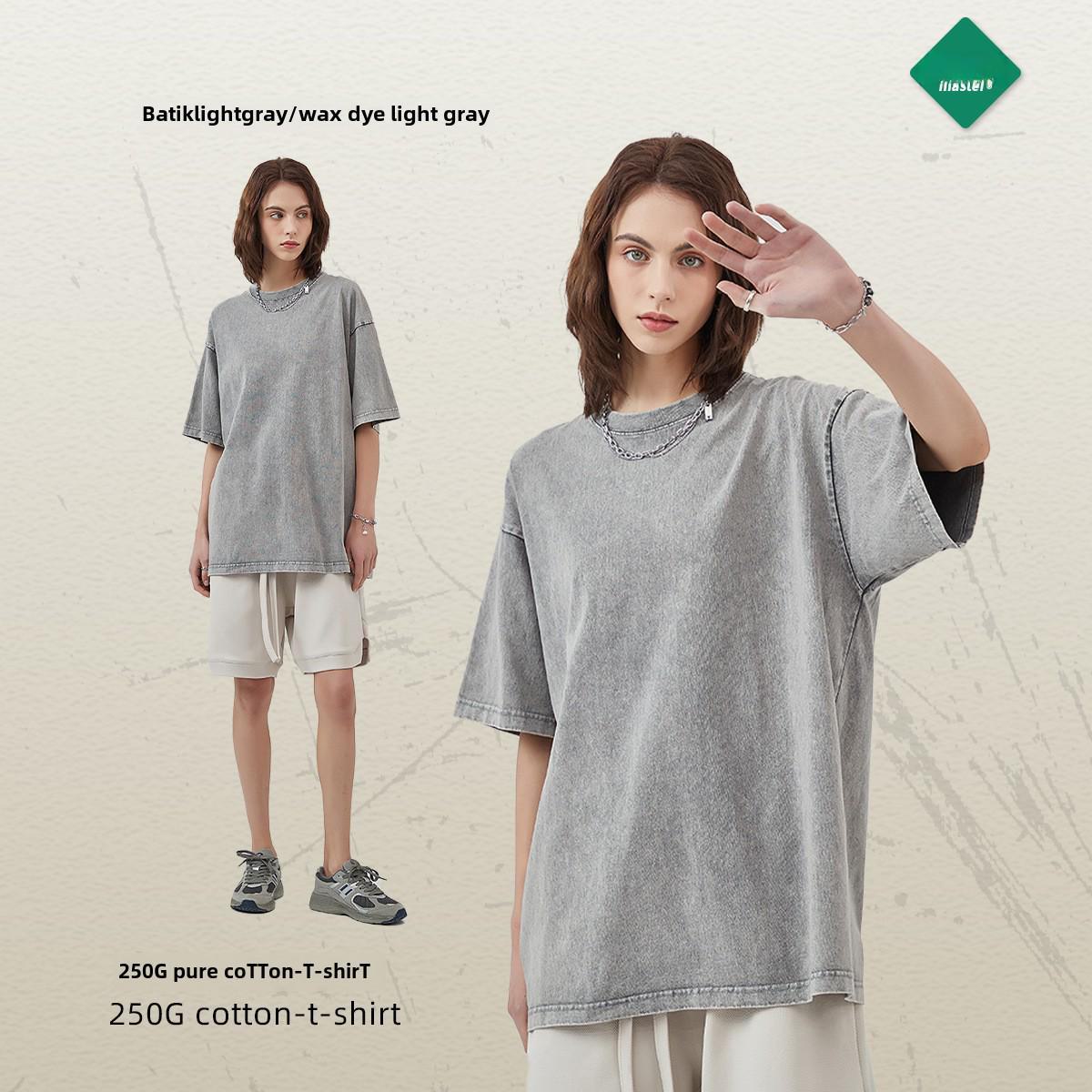 

ARTIE Мужская футболка с короткими рукавами в стиле ретро-батик весна/лето 2025 г. L светло-серый