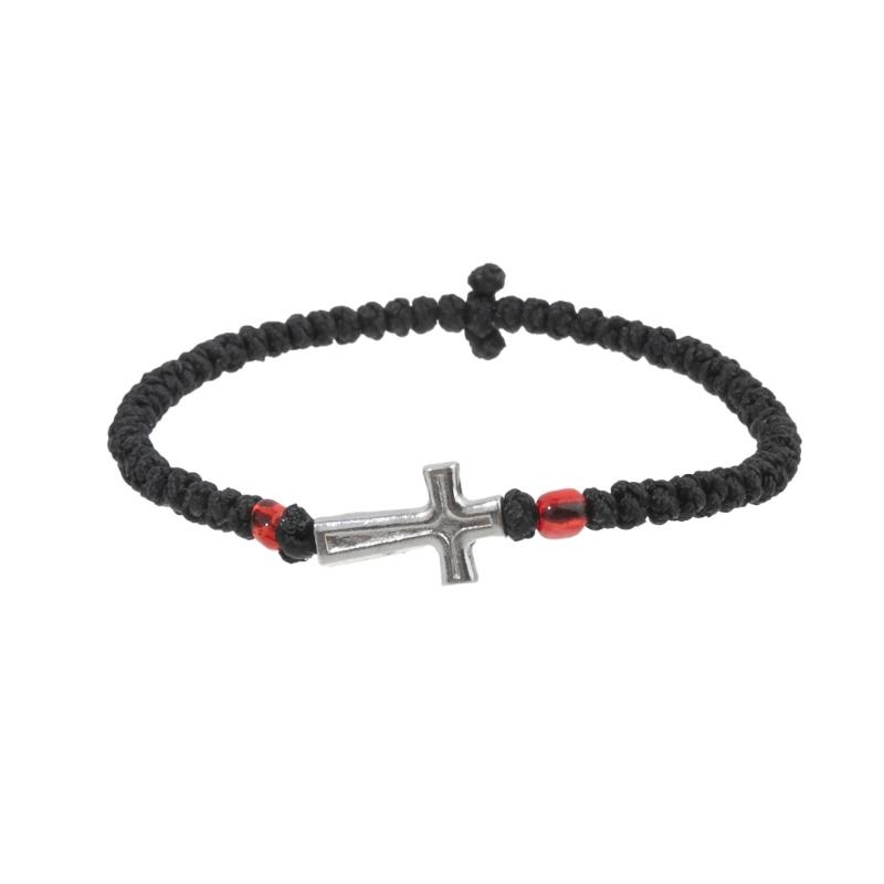 Handwoven Adjustable Crucifix Braided Rope Bracelet Ensures Perfectly Fit and Comfort for Daily Religious Activities