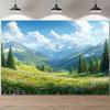 2D Plane 1 Piece of Spring-themed Flower and Mountain Scenery Props Suitable for Scene Setup