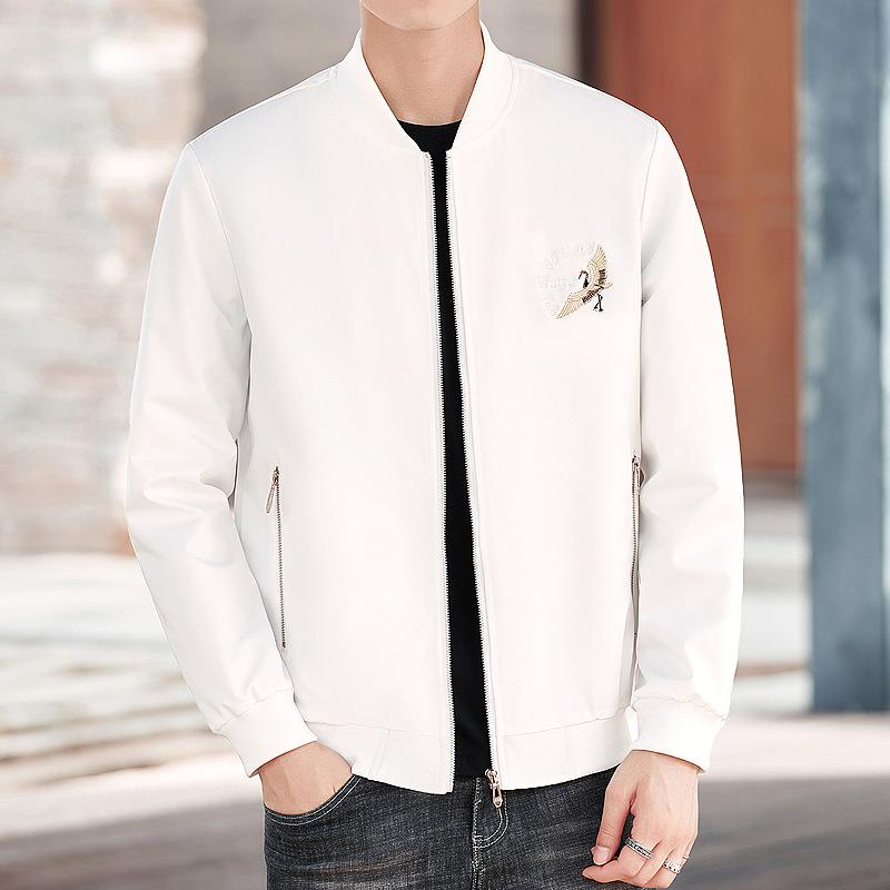 Herrenjacke Leichter Luxus Trendige Marke Bestickte Herrenjacke Herbst Passform Lässig Jugend Einfach Stehkragen Baseball-Trikot