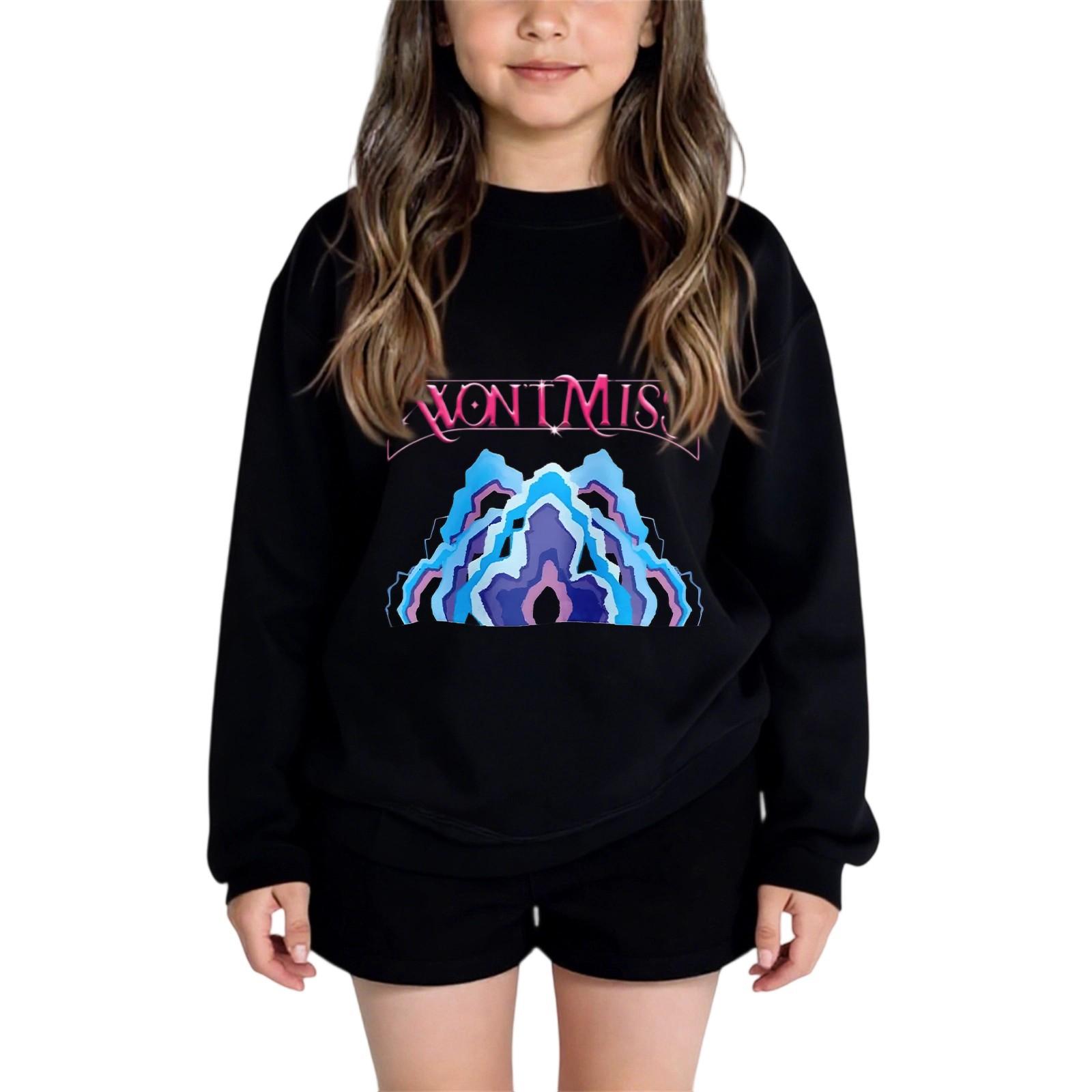 

Детские модные повседневные универсальные повседневные толстовки с круглым вырезом для мальчиков и девочек, повседневные лоскутные топы с длинными рукавами, свитшоты 150 чёрный