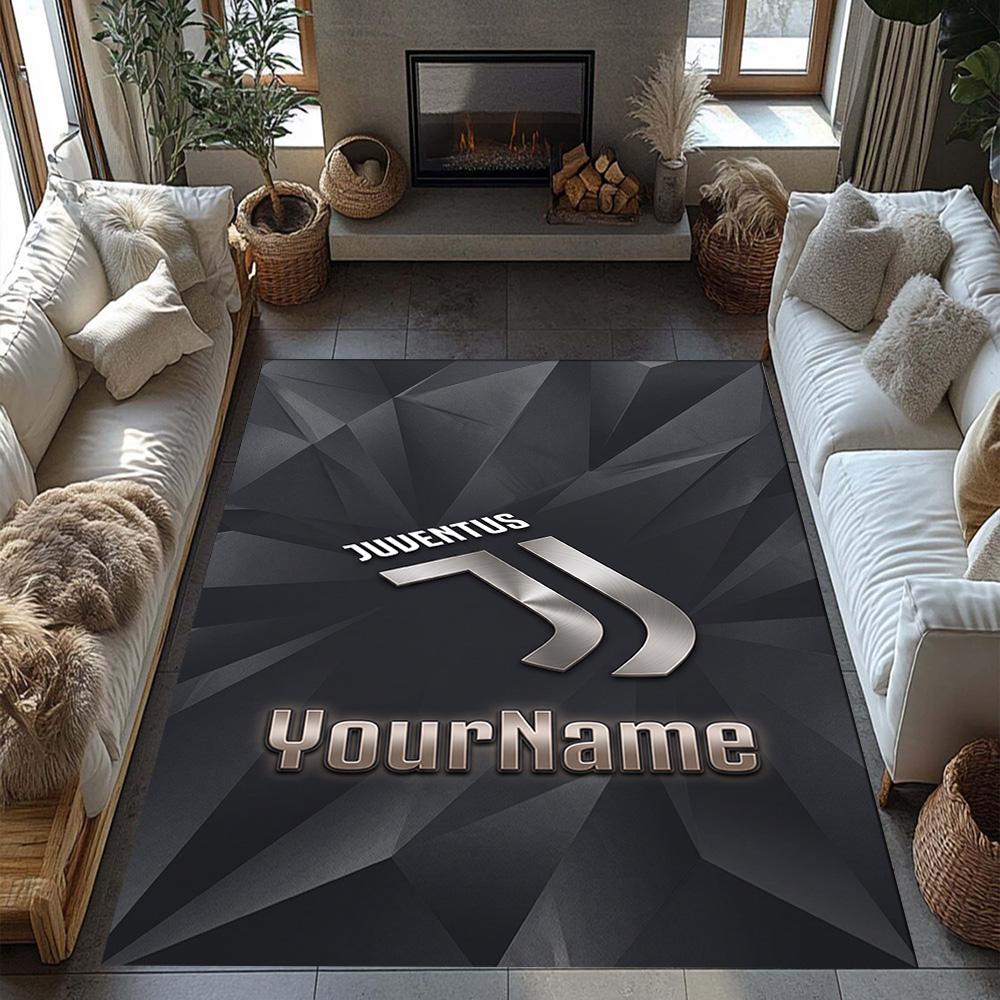 Juventus Customize Your Name Floor Mat Design for Playrooms Bedrooms Living Rooms Foyer Antislip Carpet Decorate Offices Spiritual Gift