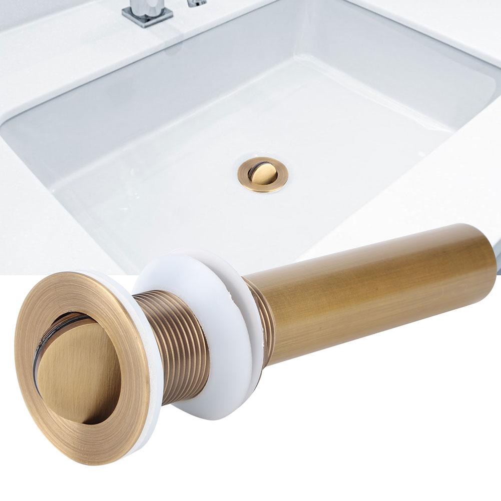 Avloppsstopp i antik stil i mässing för badrum, utan överfyllning