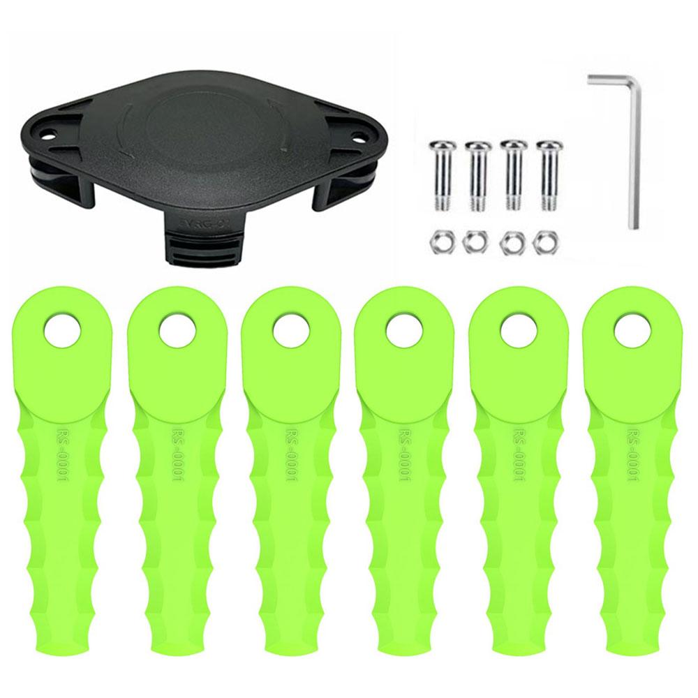 

Trimmer Head + 6 Blades for Greenworks 21602/21362/21242/21132/21062 Lawn Mower Part,EVRG-01+RS-0001 Green A