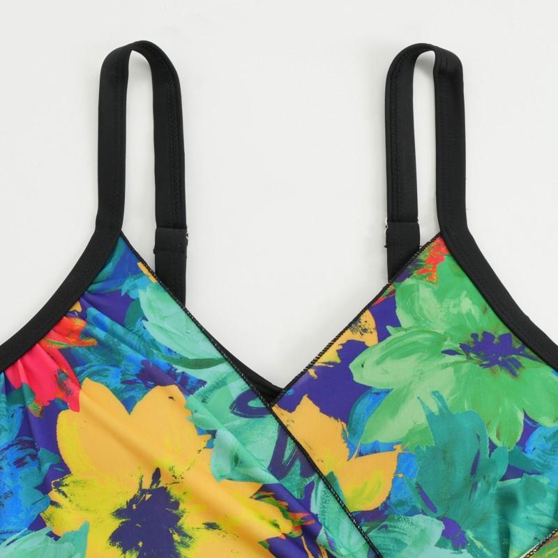 Large Size One-piece Swimsuit Women's Printed Tight Sexy