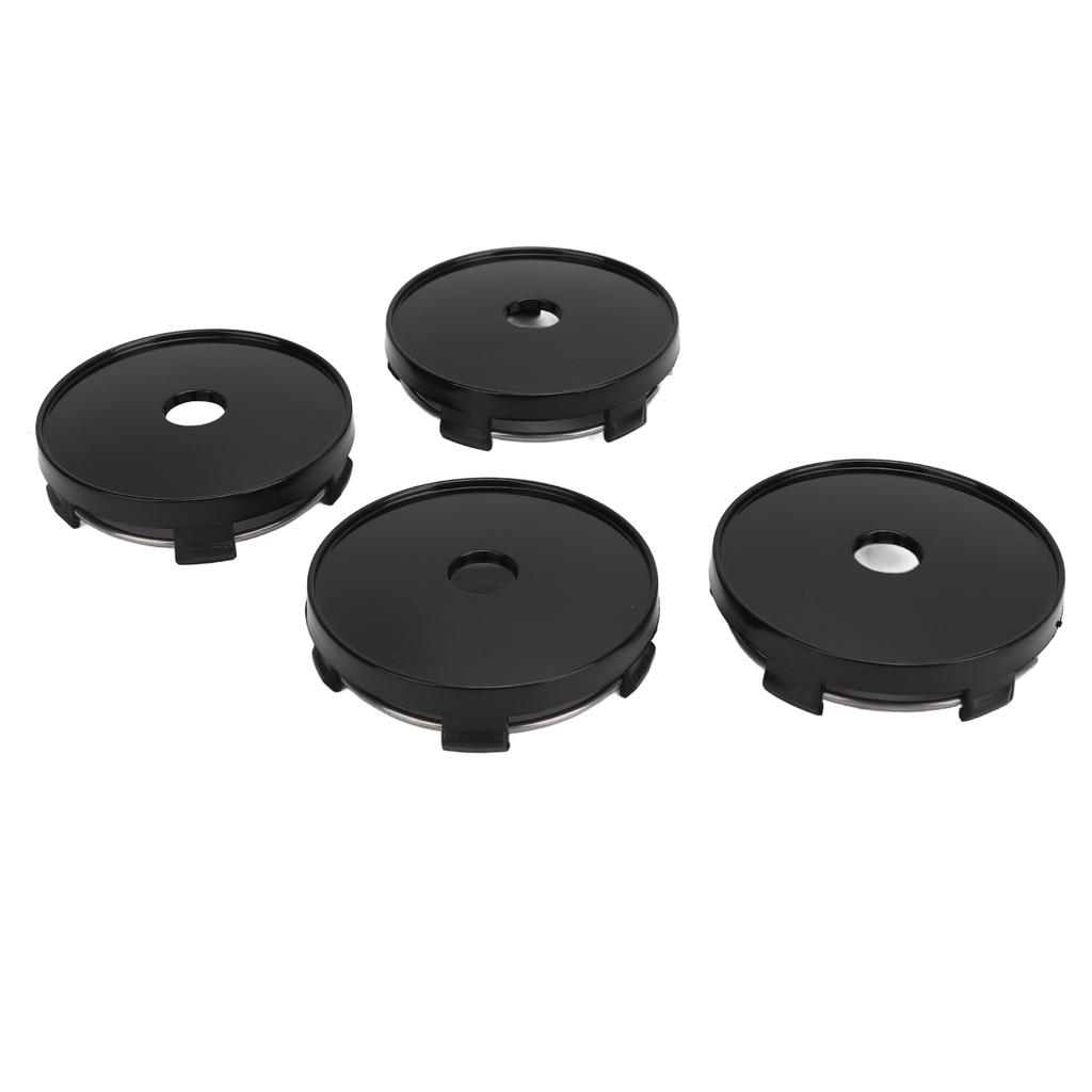 4PCS 60mm Wheel Center Cap With Hole Impact Resistant Stylish Look Universal Fit Rim Hub Center Cap for Cars Black