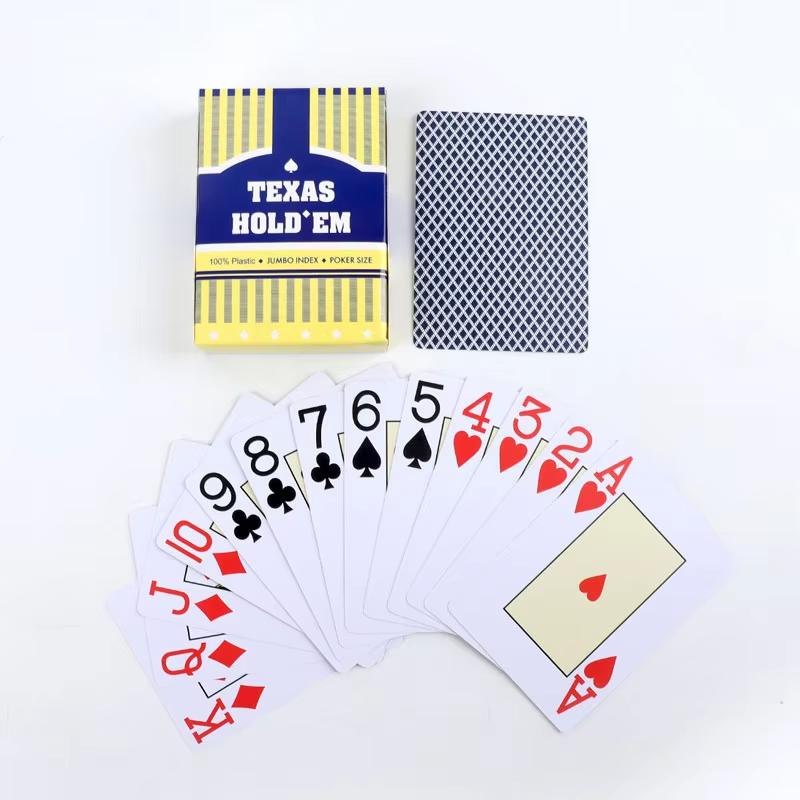 

1 Sets Baccarat Texas Hold em Plastic Playing Cards Waterproof Smooth Poker Card Board Bridge Games Qenueson синій