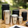 4pcs/set Outdoor Travel Stainless Steel Water Cups Portable Tumbler Beer Cups With Case Mini Whisky Wine Glasses Set Drinkware
