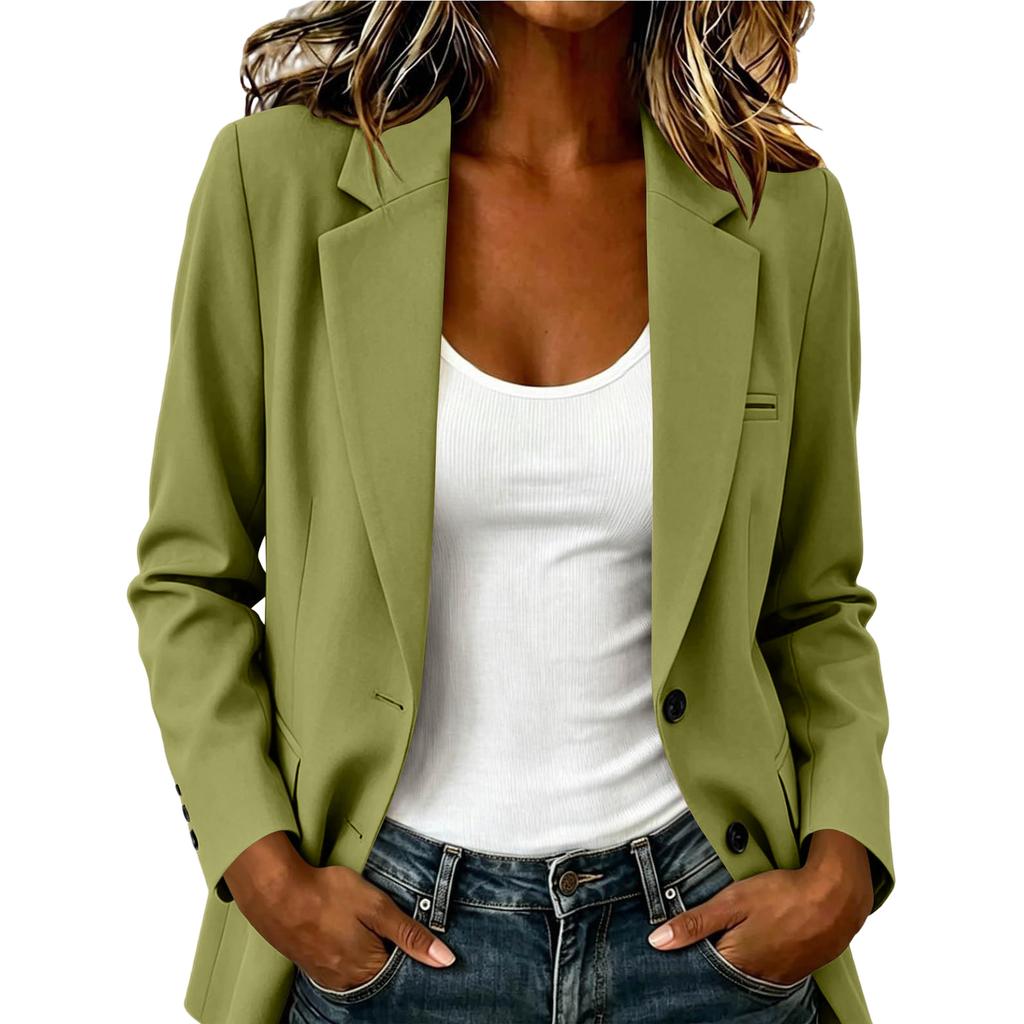 Damen Business Casual Lockere Passform Reverskragen Offene Vorderseite Langarm Blazer Jacke mit Klassischem Design für Büro und Tägliches Tragen