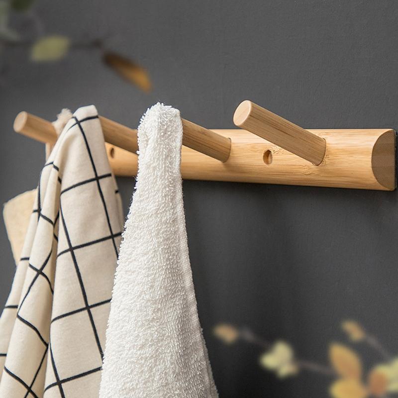 Cuier de Perete Ecologic din Lemn Natural, Cârlige pentru Haine, Suport pentru Pălării, Haine, Genți, Raft de Depozitare, Organizator Suport Chei, Gospodărie