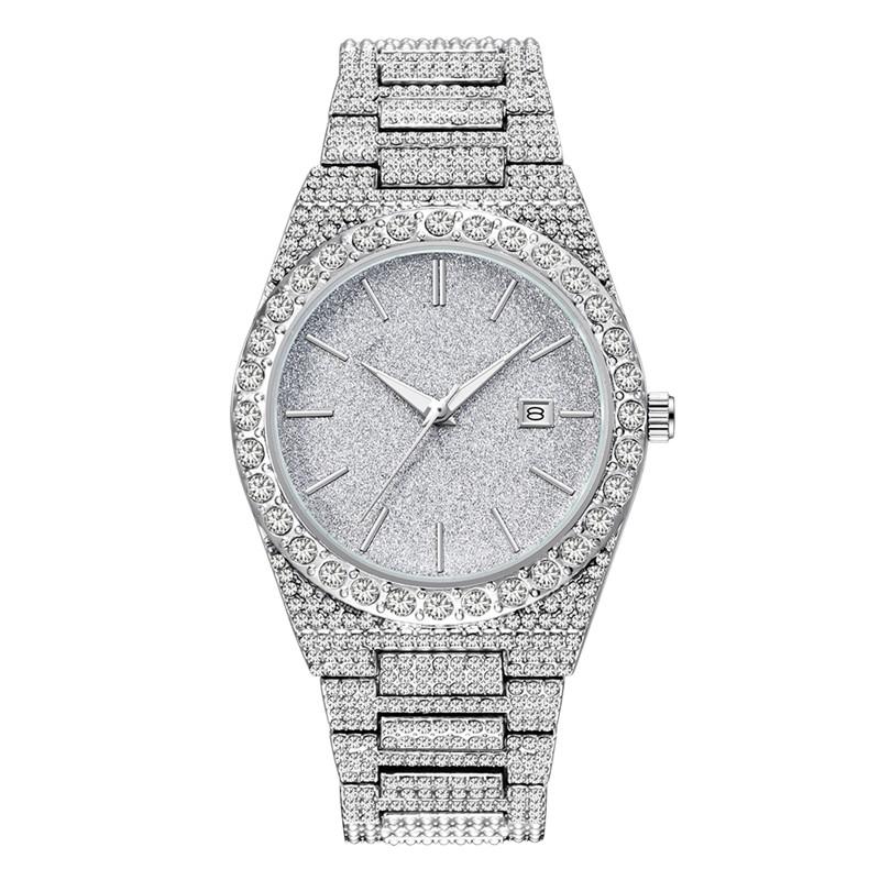 Reloj Hombre Genuine Big Brand Men Watches Casual Alloy Band Diamond Luxury Date Gifts Vintage Watch Montres De Marque De Luxe