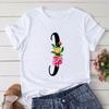 Large Size T-Shirt 26 English Letters Butterfly Print T-Shirt Women'S Short-Sleeved Women'S Clothing