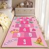 Princess Hopscotch Rug for Kids' Room Non-slip rug suitable for living room and bedroom sofas.