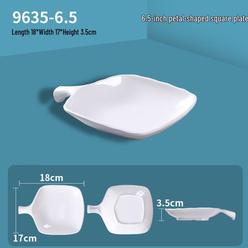 Jiu Bing Melamine Irregular Dinner Plates & Bowls 6.5 inches