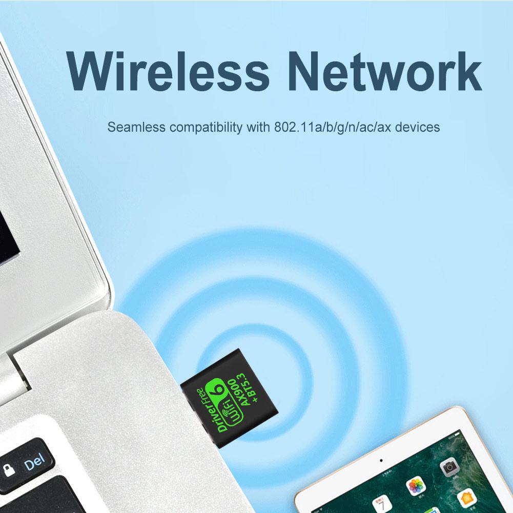 900Mbps USB WiFi 6 Bluetooth 5.3 Adapter USB WiFi Network Wireless Wlan Receiver Dual Band 2.4/5.8GHz USB WiFi Dongle Drive Free