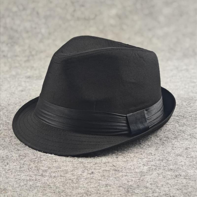 

Big Size Cotton Fedora Hats for Men British Style Dad Hats Women Trendy New Short Brim Jazz Hat Trilby Gentleman s Hat 58cm 60cm L59-60cm чорний