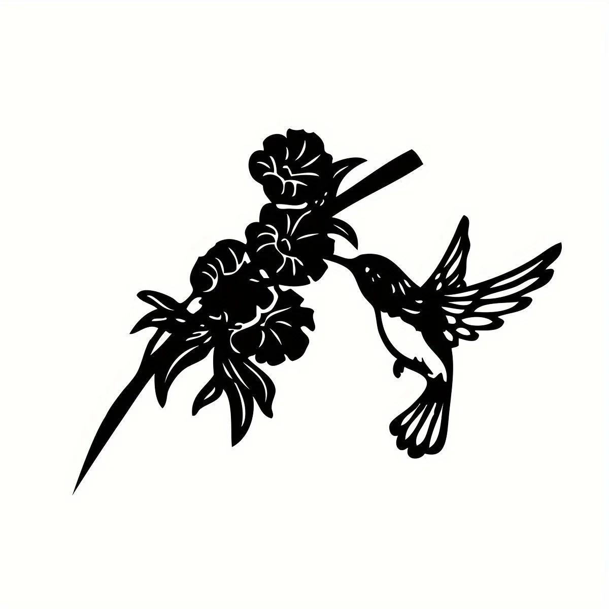 

Колибри с цветами, металлический декор, элегантное искусство в виде птицы для двора, идеально подходит для подарков на День матери и новоселье, стильная колибри чёрный