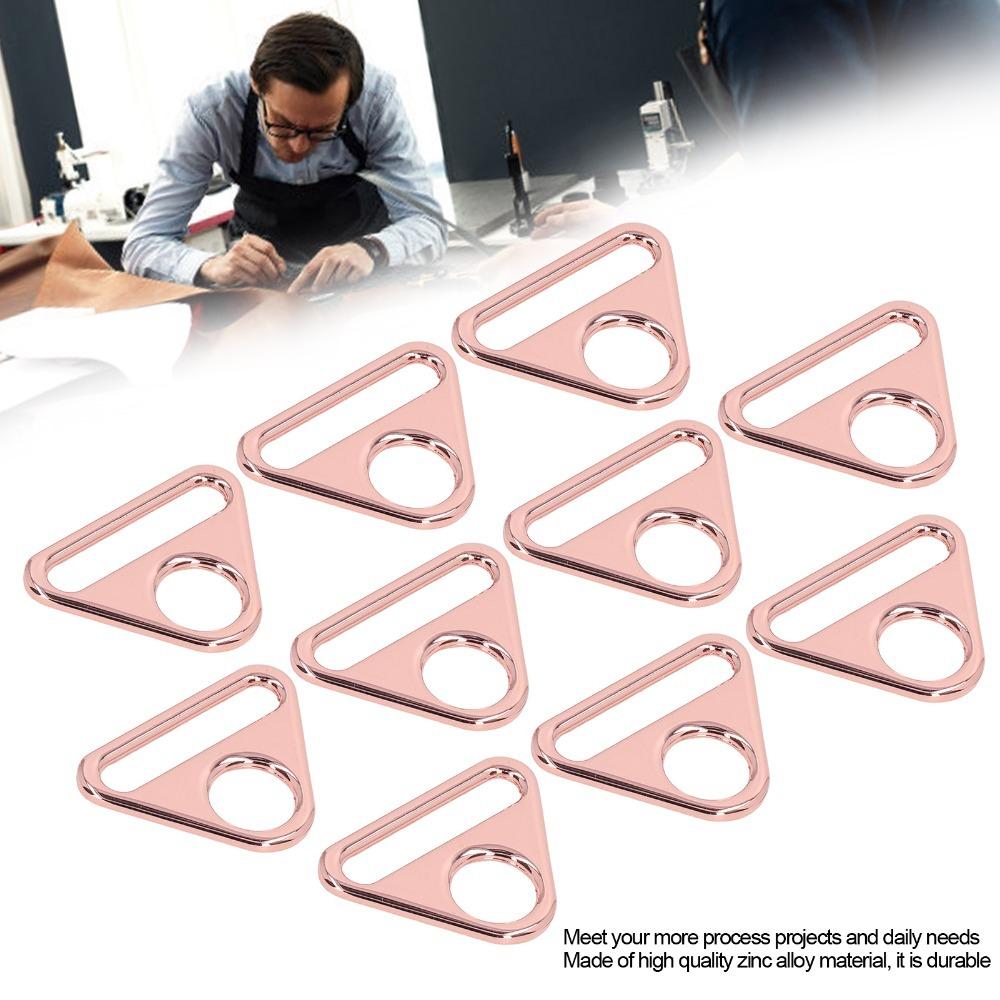 

10pcs Zinc Alloy Metal Buckle 38mm Triangle Buckles Buckles Luggage Accessories Decorative Use рожевий колір золота