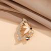 Zinc Alloy Brooch Pin, Butterfly Shape Lapel Badge with Rhinestones Inlaid, Brooch Versatile Accessory for Sweaters Collars Hats Bags Coats Scarves