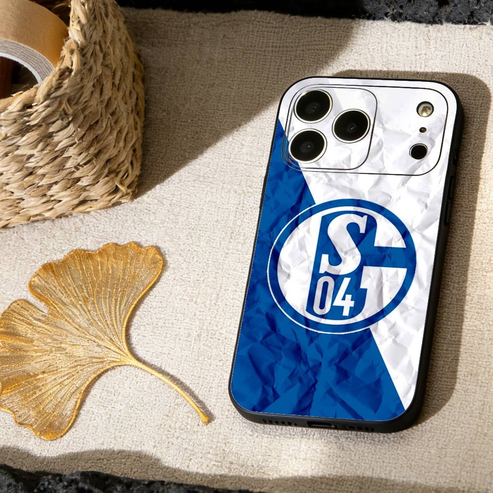 

S-Schalke 04 Team Colors Sleek Phone Case For iPhone 17, 16,15,14,13,12,11 X XR Plus,Others Soft Black Cover iPhoneXSMAX