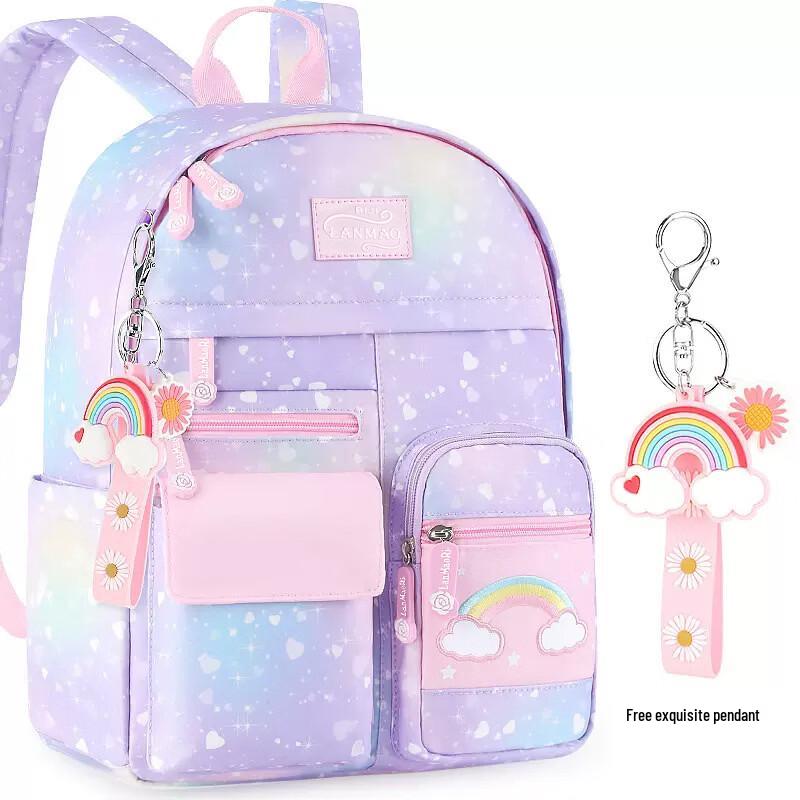 

Girls Gradient Heart Spine-Protection Backpack