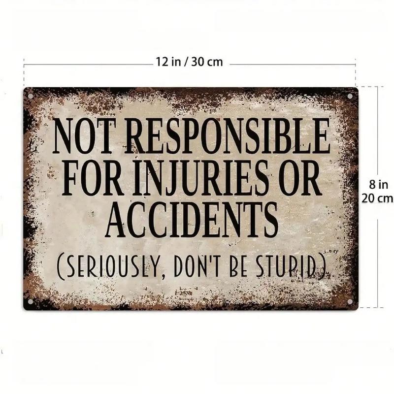 Vintage Comedy Sarcastic Metal Sign Wall Art Home Decor