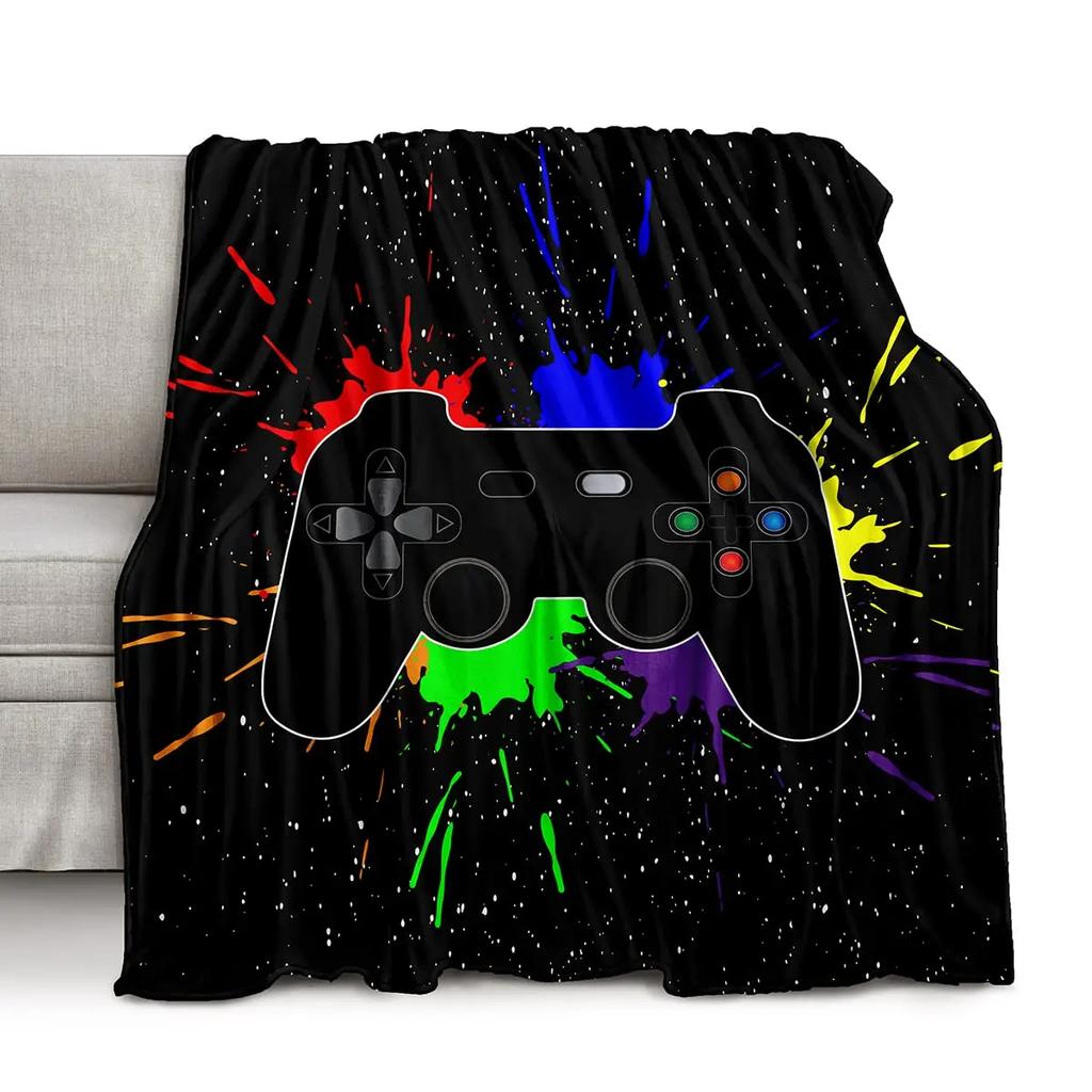 Gamepad Blanket Cool Game Gift For Boys Game Controller Blanket Gaming Video Game Soft Flannel Throw Blankets For Couch For Kids
