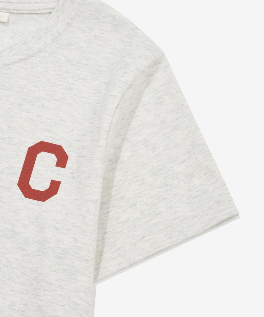 COVERNAT WOMAN Crop Cool Cotton C-Logo T-Shirt Oatmeal