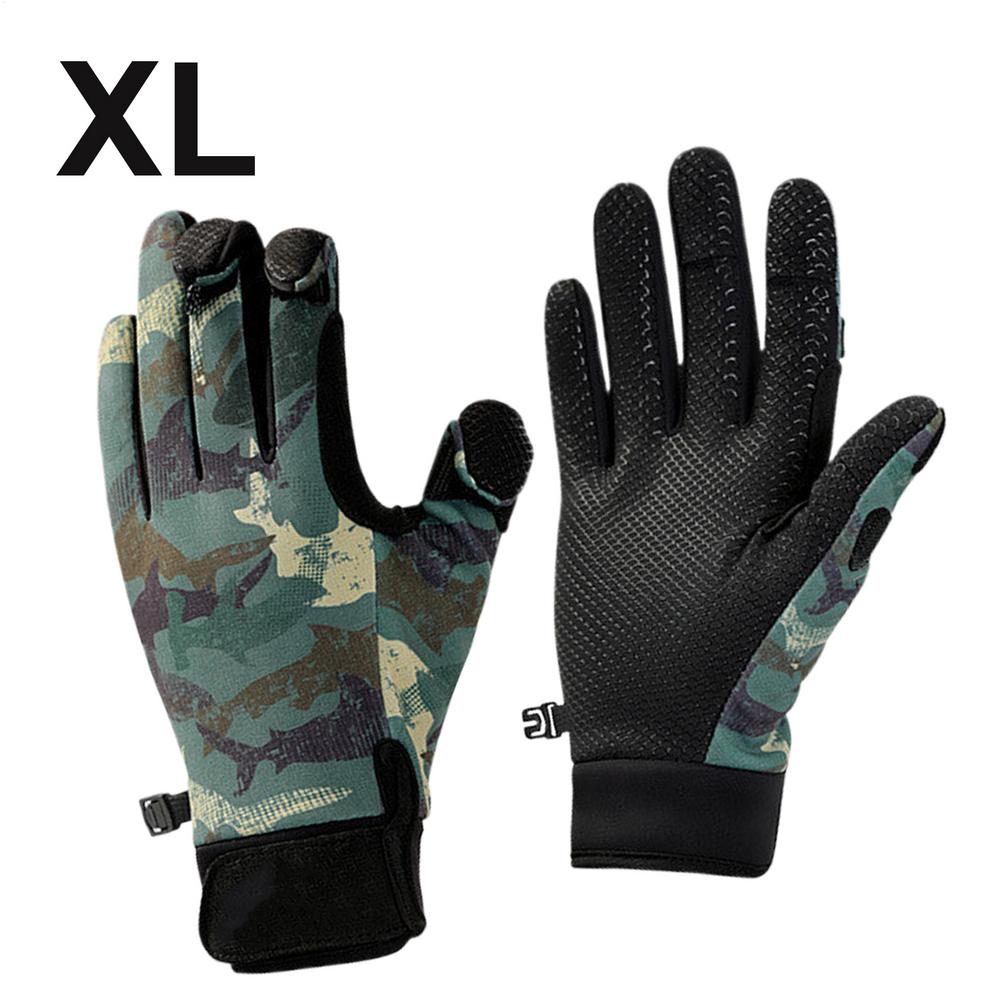 Winter Fishing Gloves Winter Warm Fingerless Hunting Gloves For Men Touchscreen Cold Weather Warm Gloves Non-Slip Fishing
