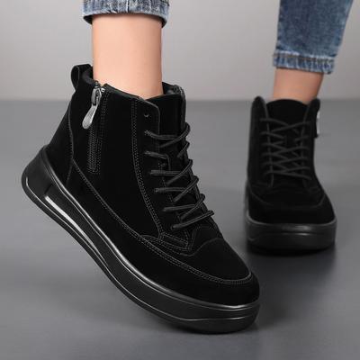 Couple High-top Platform Casual Shoes Autumn and Winter New Men's Outdoor Zipper Short Boots One-pedal Lazy Shoes