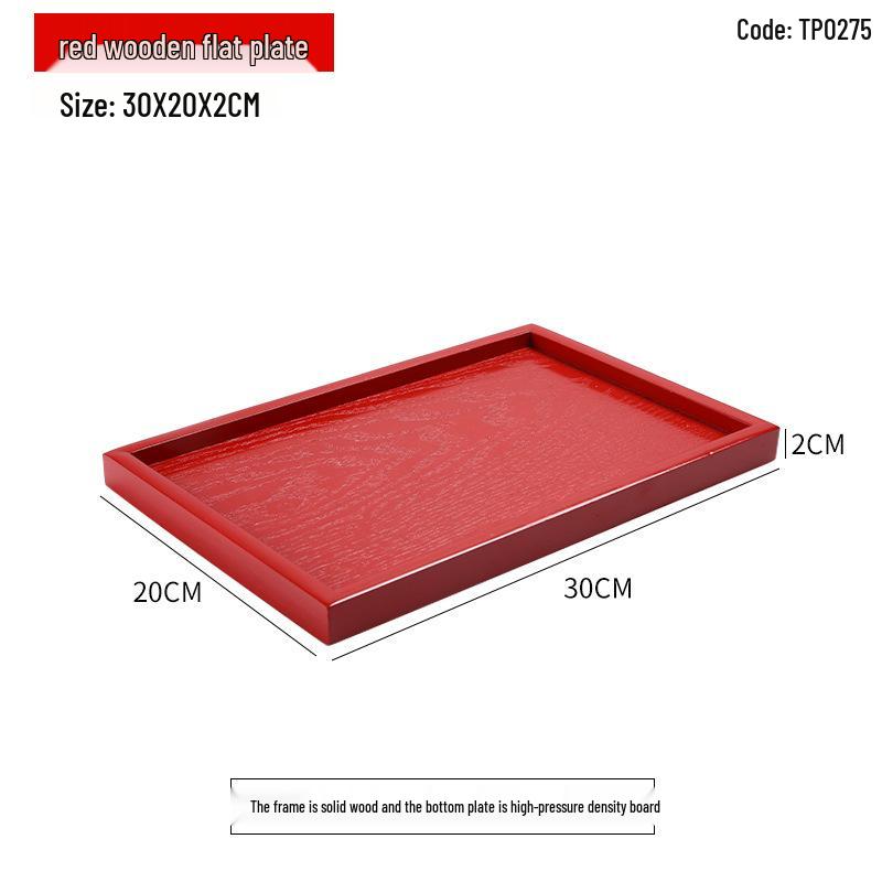 Handcrafted Japanese Orchid Rectangular Wooden Tea Tray with Custom Logo for Hotels and Restaurants