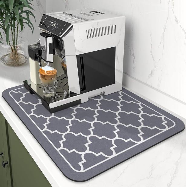 Coffee Machine Mat Diatomite Absorbent Pad Minimalist Design Absorbent Quick Dry Non-Slip Coaster for Kitchen Counter