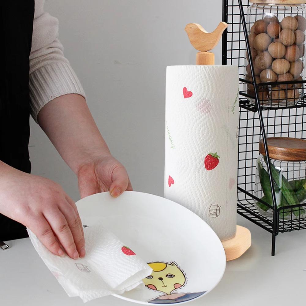 Cartoon Animal Head Paper Towel Holder Punch-free Napkin Stand  Kitchen Roll Storage
