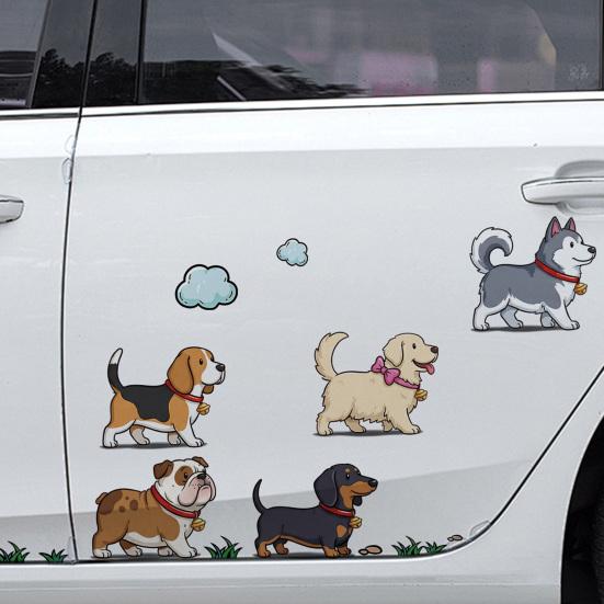 Autocollants pour Voiture Animaux de Dessin Animé Chiens/Chats Marrants qui Marchent Autocollants pour Pare-chocs de Voiture Ordinateur Portable Fenêtre Arrière de Voiture Décoration Murale