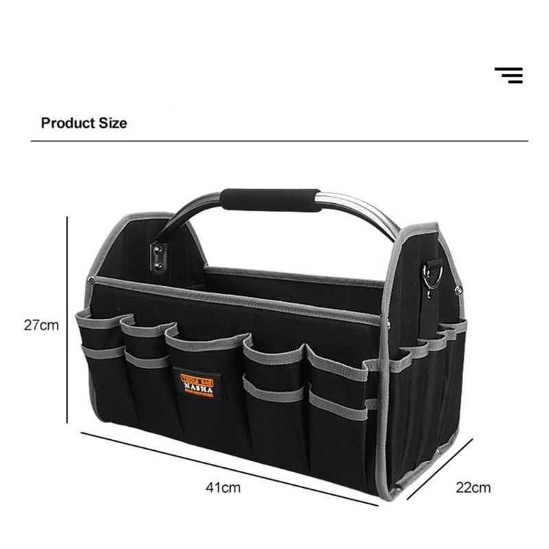 Large Capacity Heavy Duty Tool Bag With Multiple Compartments And Reinforced Base For Professional Technicians And DIY Projects