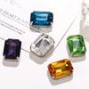 50Pcs/Pack Egg Shape Glitter Sewing Rhinestones Sew On With Silver Claw Glass Crystal Stones 10x14mm Diamond Beads Ornament