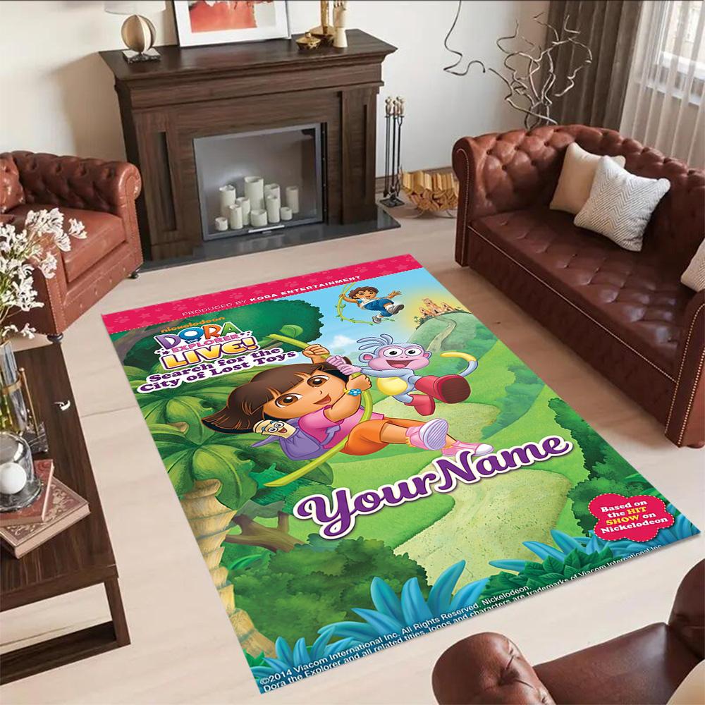 Dora Explorer Customize Your Name Floor Rug Office Rug Perfect for Balcony Dormitory Decorate room Foyer Antislip Carpet Office home decor