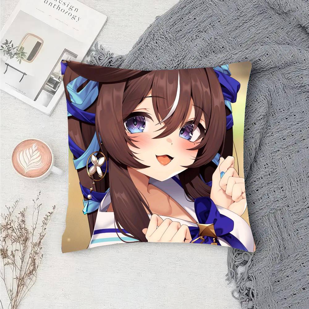 Vivlos Anime U-Uma Musume Pillow Case Fashion Square Pillowcase Bedroom Sofa Room Ins Decoration Leisure